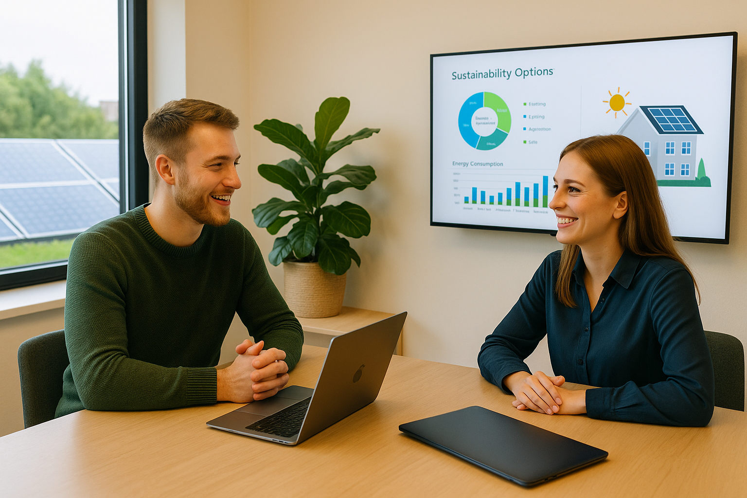 Adviesgesprek mogelijkheden verduurzamen voor zakelijke klanten